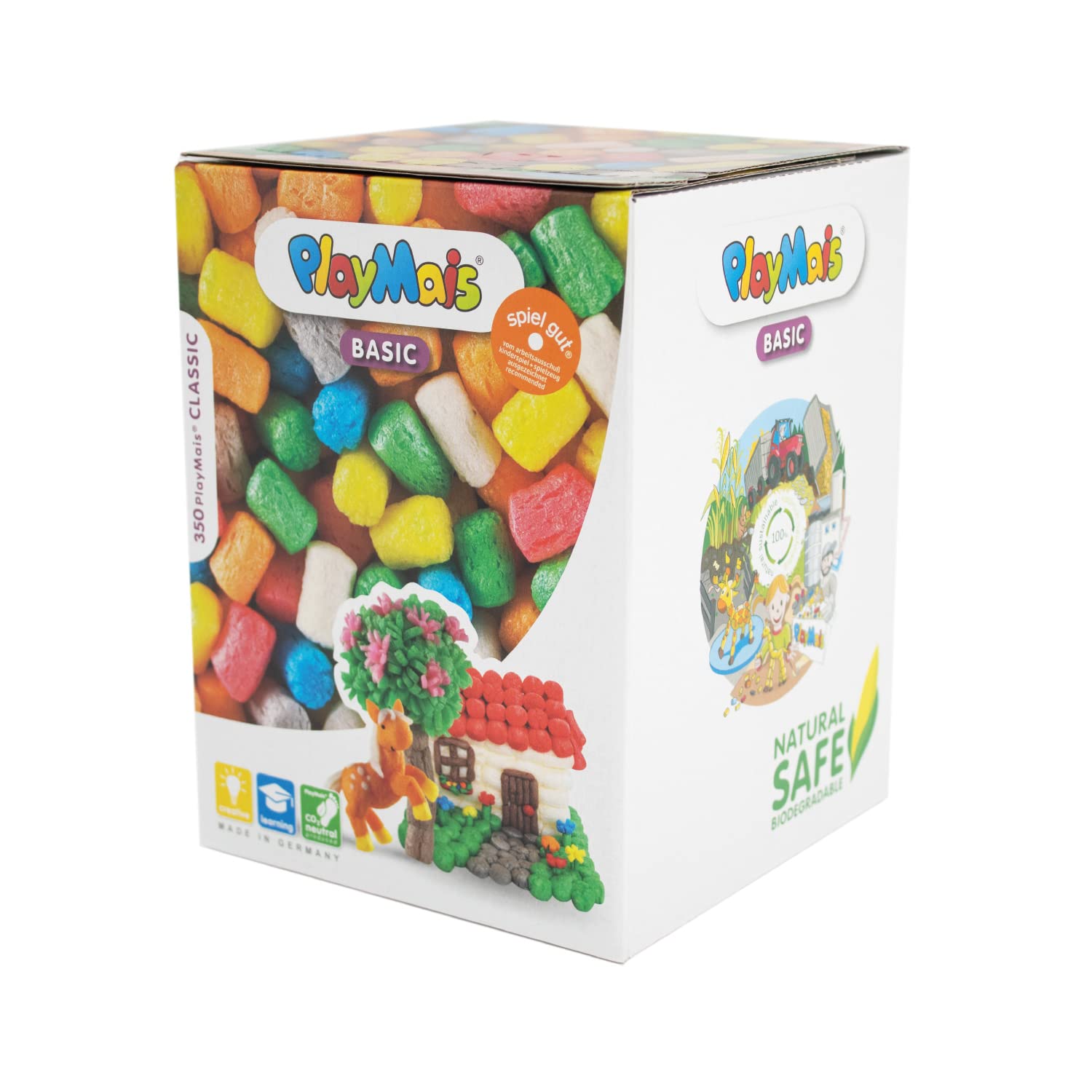 Playmais Basic Medium Craft kit for Kids from 3 Years | 350 Colored for Crafts | Natural Toy | stimulates Creativity & Motor Skills for Girls & Boys | Made in Germany