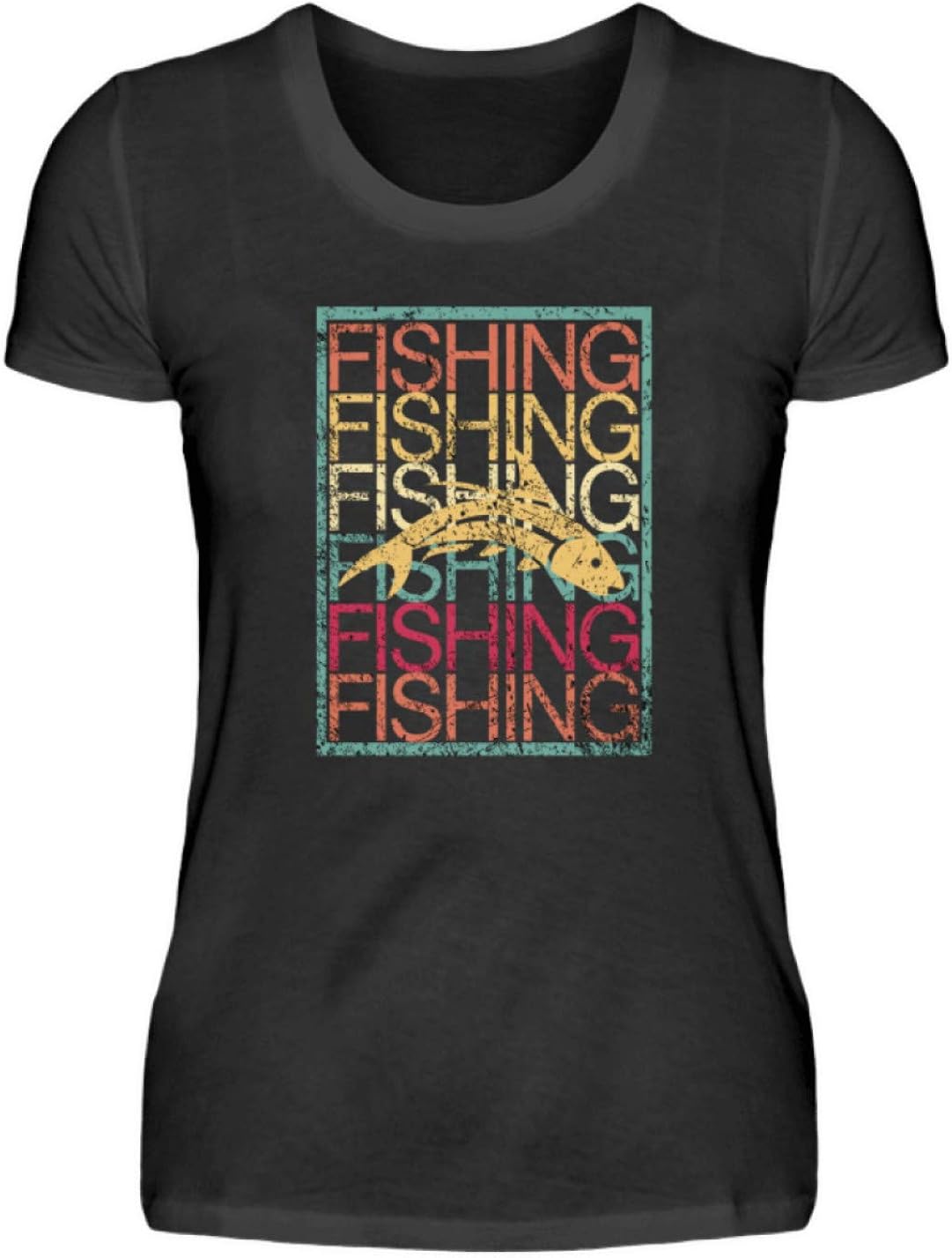 Vintage Retro Fishing Fish Design Women's Premium Shirt