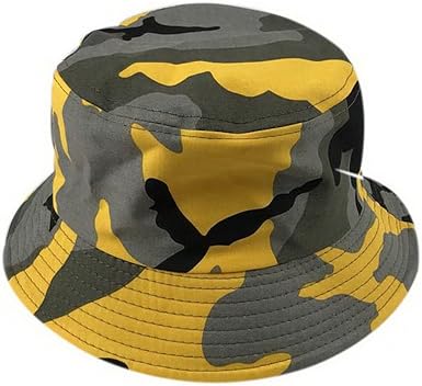 yellow camo bucket hat