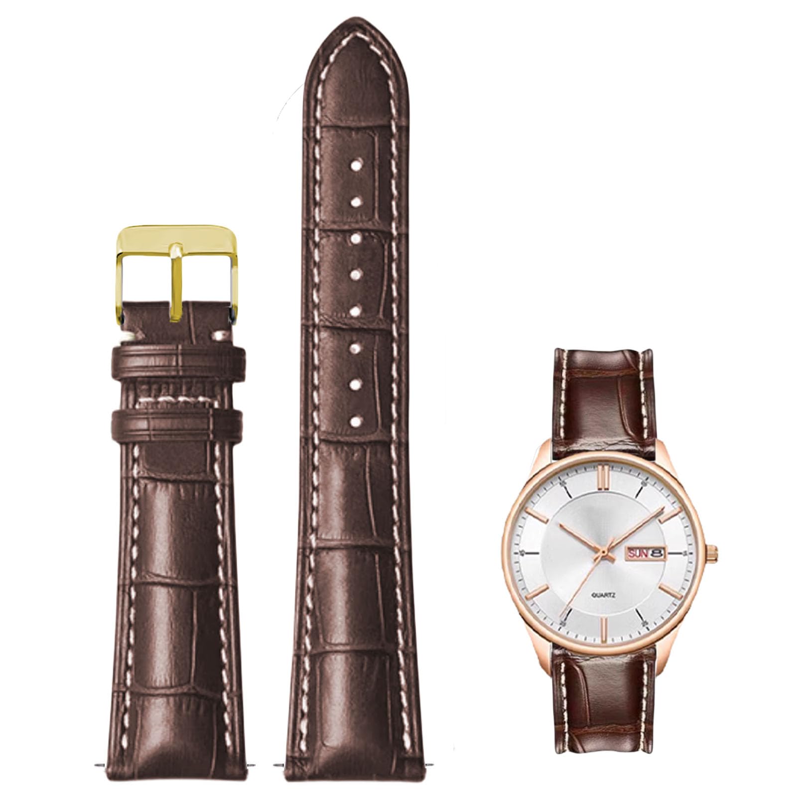 Photo 1 of Nizonlaie Watch Bands Quick Release Genuine Leather Strap Alligator Grain Calfskin Watch Business Casual Universal Straps Wides 12mm 14mm 15mm 16mm 17mm 18mm 19mm 20mm 21mm 22mm 24mm for Men Women