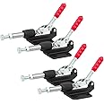 POWERTEC 4PK Push Pull Toggle Clamp, 500lbs Holding Capacity, 305CM Quick Release for Woodworking Jigs and Fixtures, Pocket Hole Jigs, Welding, CNC (20318-P4)