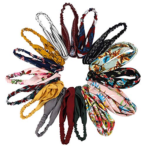 image for SGHUO 16 Packs Headbands for Women's Hair, Floral Bandeau Hair Band, C