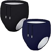 Glitopper 2 Pcs Youth Swim Diaper Special Needs Reusable Cloth Diaper Covers Waterproof Incontinence for Swimming,Unisex