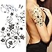 Supperb® Temporary Tattoos - Black Tribal Fall Flower Tattoos