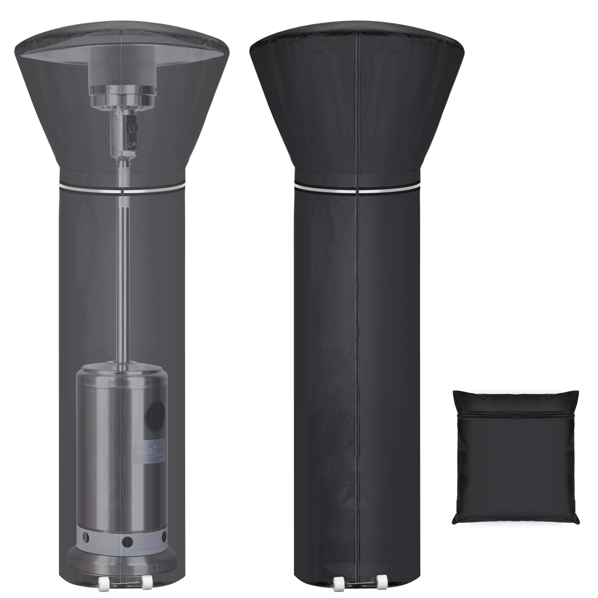 Photo 1 of Upgraded Patio Heater Covers Waterproof, Outdoor Heater Cover with Reflective Ribbon, Zipper and Storage Bag, Waterproof, Dustproof, Wind-Resistant, UV-Resistant, Snow-Resistant, 89.5"Hx33.5"Dx19.5"B