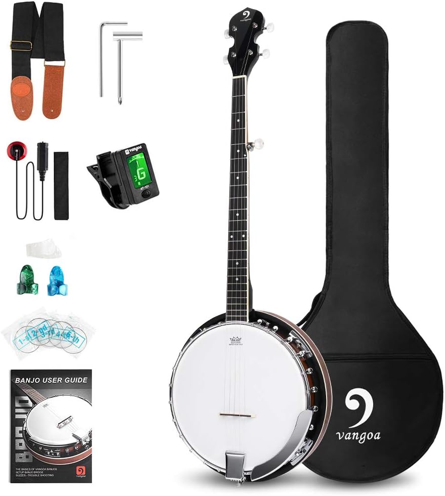 Vangoa Lefthanded 5String Banjo Mahogany Openback Banjo with