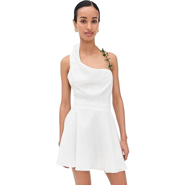 NIA Womens Nina Dress-Linen Dress, White, X-Small US at Amazon Women's  Clothing store