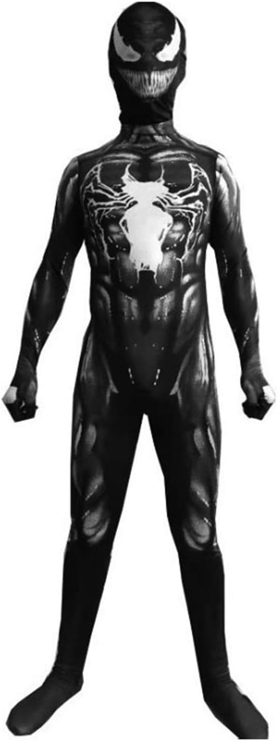 YUANY Kinder VenomKostüm 3D Unisex Halloween Cosplay Overall Bodysuit