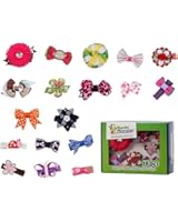 Bundle Monster 18pc Ribbon Bow Flower Mixed Design Baby Girl Toddler Hair Clip