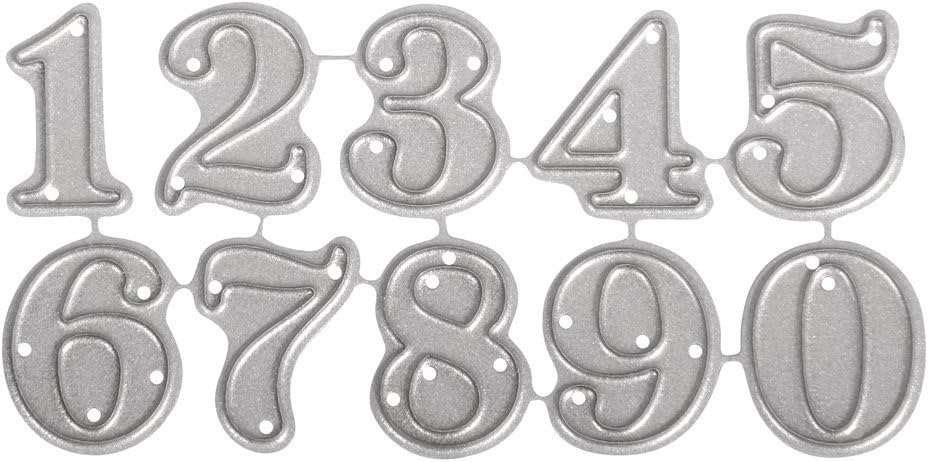 Rayher 59236000 Metal Cutting Dies Small Numbers 0-9, Number Cutting Die Stencils for Card making and Scrapbooking 10-Piece Set