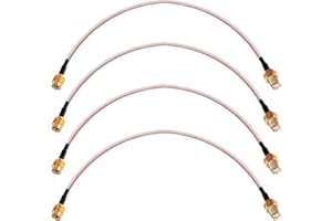 exgoofit SMA Male to SMA Female Bulkhead Mount Cable, 12 inch RG316 Antenna Extension, 4-Pack, Compatible with 4G LTE Router, Cellular SDR USB Dongle Receiver