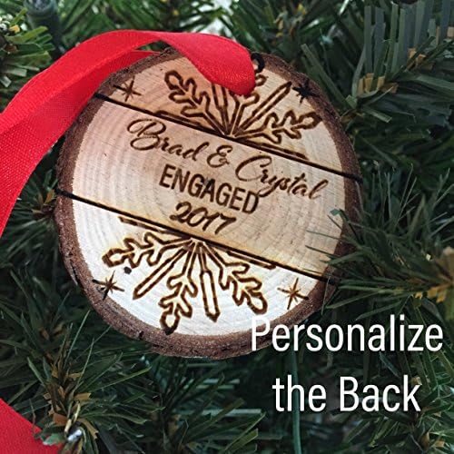 Engaged Christmas Ornament Wood Christmas Ornament Engaged Tree Decoration Ornament 2017 Christmas Ornament Holiday Decor for Tree