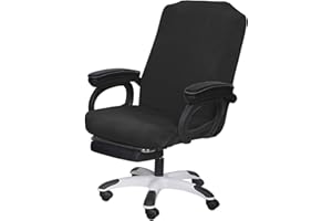 SARAFLORA Office Chair Cover- Medium, Black- Removable Computer Chair Cover for Office Chair with Zipper for Universal Rotating Chair Desk Chair Cover High Back Chair Seat Washable Protector for Pets