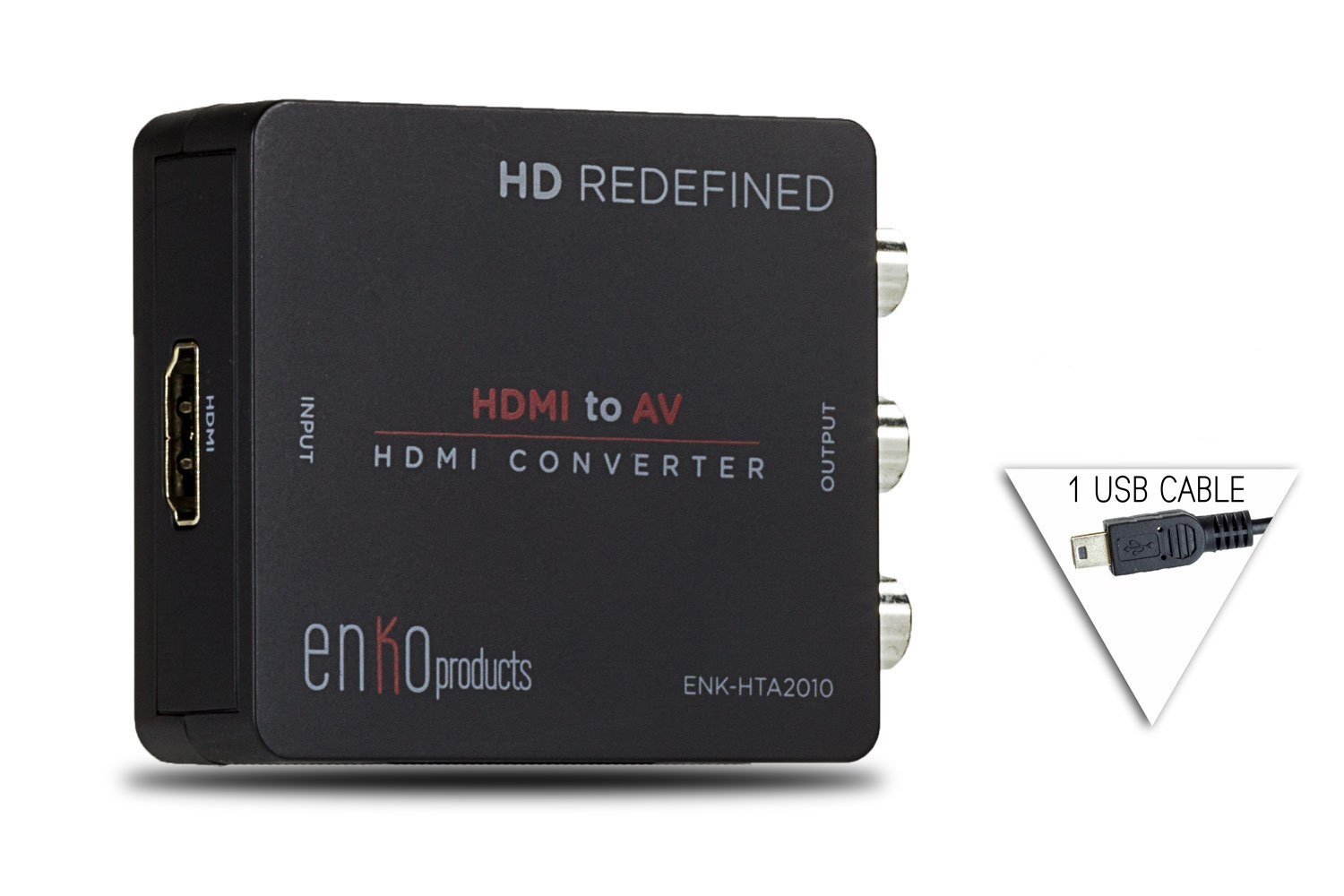 enKo Products Mini Composite HDMI to RCA CVBS AV Converter (Input HDMI