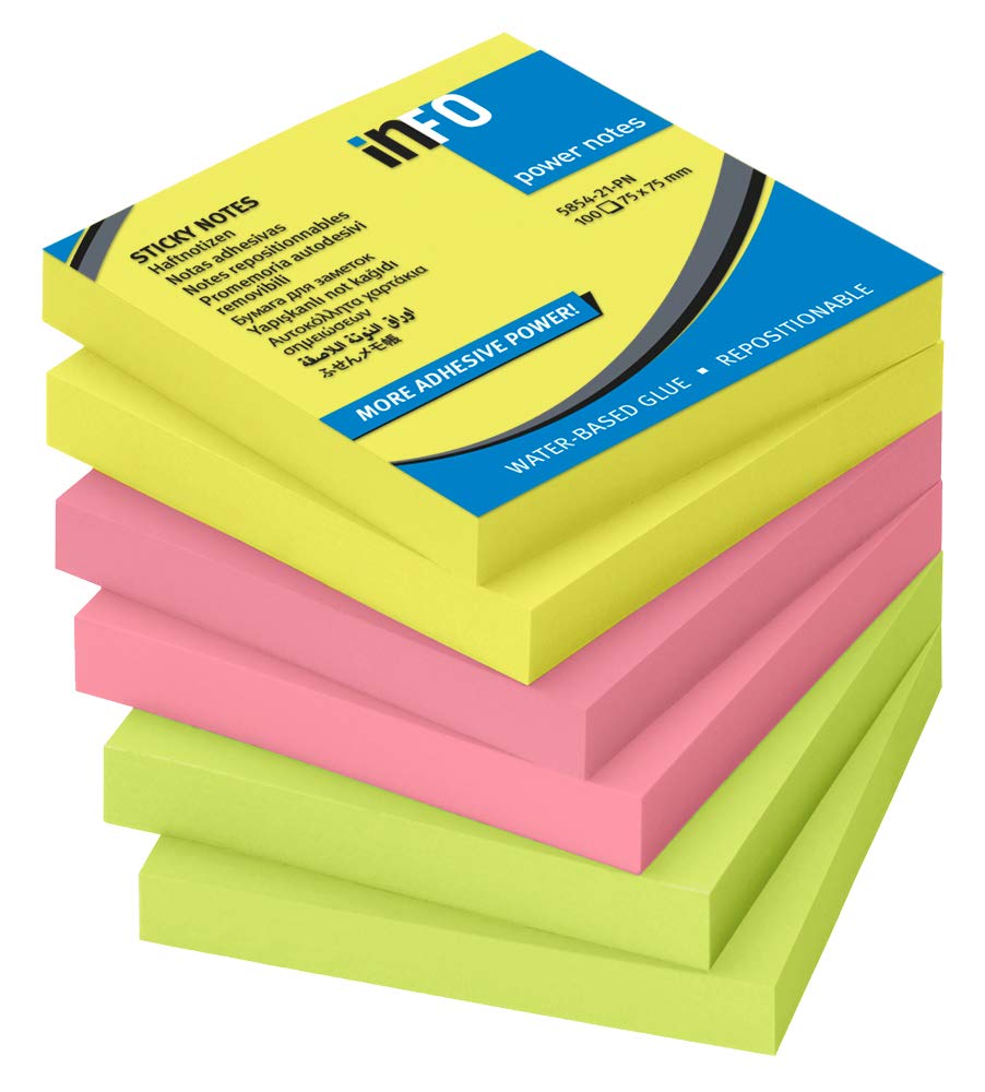 Brilliant Mix, 75 x 75mm, 80 Sheets per pad, 6 Pads per Pack