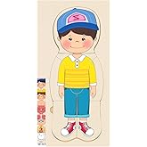 MoinKidz Wooden My Body Puzzle for Toddlers & Kids, Boys Montessori Anatomy Puzzle Kid Play Set, Preschool Game Learning Huma