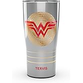 Tervis Traveler DC Comics Wonder Woman Icon Triple Walled Insulated Tumbler Travel Cup Keeps Drinks Cold & Hot, 20oz, Stainless Steel