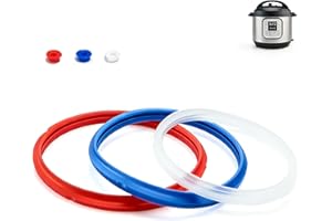 FUATOR 3 Pack Sealing Ring 6 Qt for Instant Pot Sealing Rings Replacement for 5/6Qt Instant Pot Seal, With 3 Float Valve Caps, Food-grade Silicone Instapot Gasket 5&6Qt, Fit for DUO DUO Plus 6 Quart
