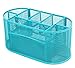 PAG Desk Organizers and Accessories Storage Caddy, Office Supplies Desktop Organization, Office Decor Mesh Pencil Holder, 9 Compartments, Blue