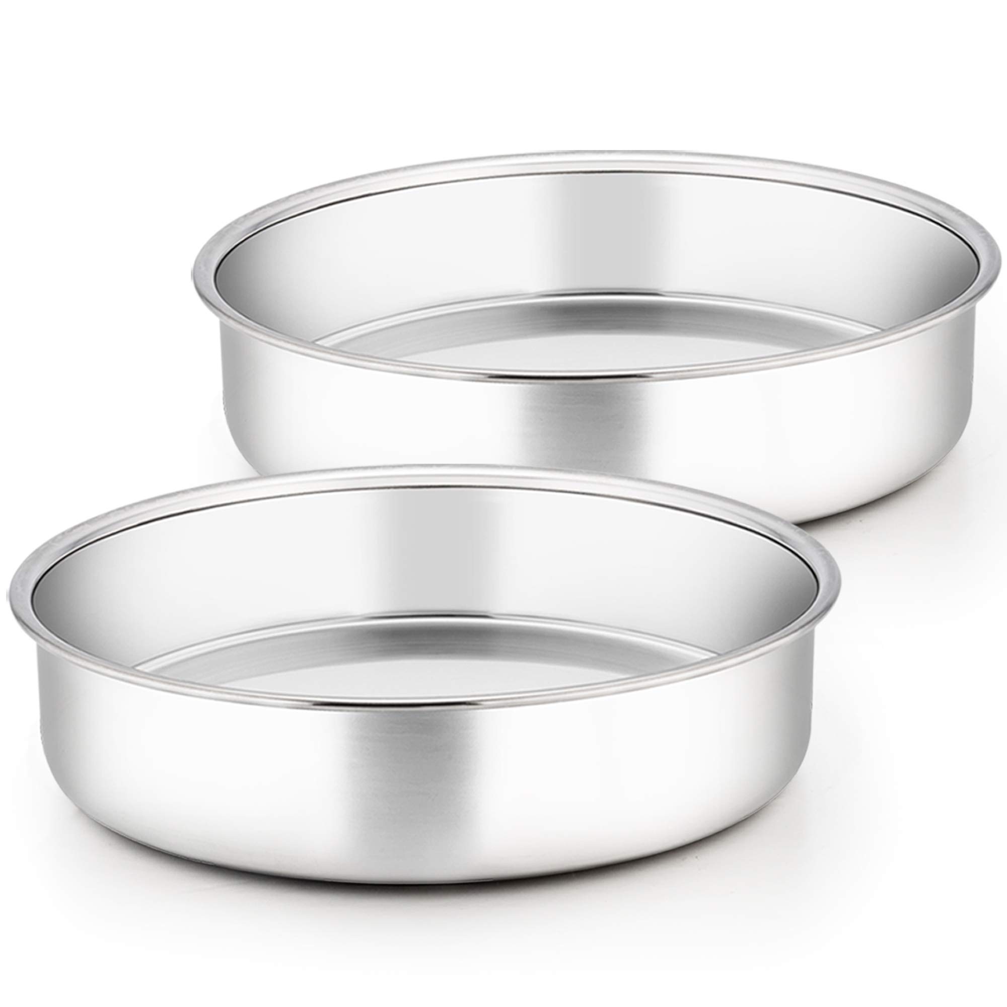 Photo 1 of ***CORRECT ITEM****TeamFar 9½ Inch Cake Pan, Round Tier Cake Pans Set Stainless Steel for Baking Steaming Serving, Perfect for Birthday Wedding Celebrations, Healthy & Sturdy, Mirror Finish & Dishwasher Safe - Set of 2