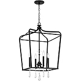 Minka Lavery 4448-66A Laurel Estate Foyer Pendant, 4-Light, 240 Total Watts, 17-in H x 30-in W, Coal Black
