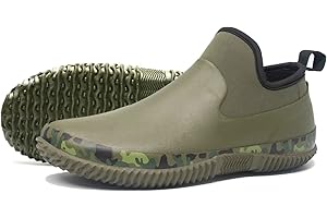 SWIFT*FROG Unisex Waterproof Garden Shoes Ankle Rain Boots Mud Muck Rubber Slip-On Footwear with Comfort Insole for Women Men