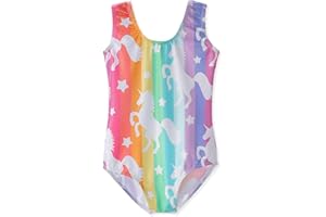 HOZIY Gymnastics Leotards for Girls Toddlers Kids Sleeveless Tumbling Outfits for Dance Print