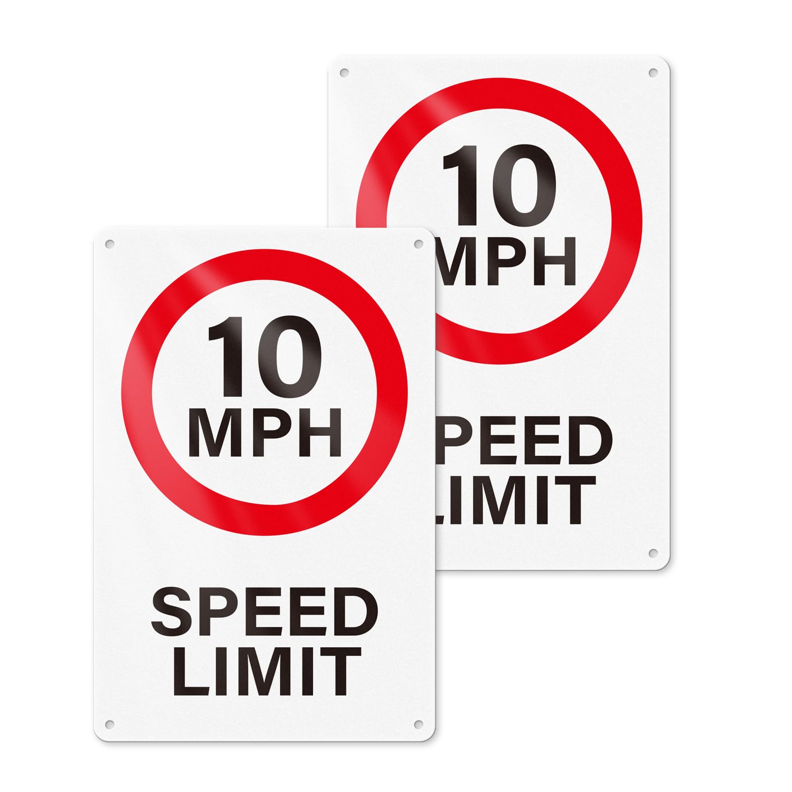 YIKIADA 10 MPH Speed Limit Sign 200 x 300 mm Aluminum Safety Metal Reflective Road Signals for Driveway Home Fence Wall Gate Outdoor 2 PCS