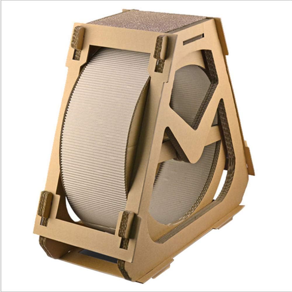 OJBK Corrugated Paper cat Scratch Board cat Exercise Wheel Wheel cat Tree House Running cat Running with Rotating Toy cat Indoor Activity Center Big,XL