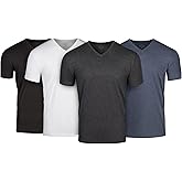Fresh Clean Threads Men's T-Shirts V Neck Premium Basic Short Sleeve Tees - Fitted Style, Ultra Soft, Tag-Free Comfort