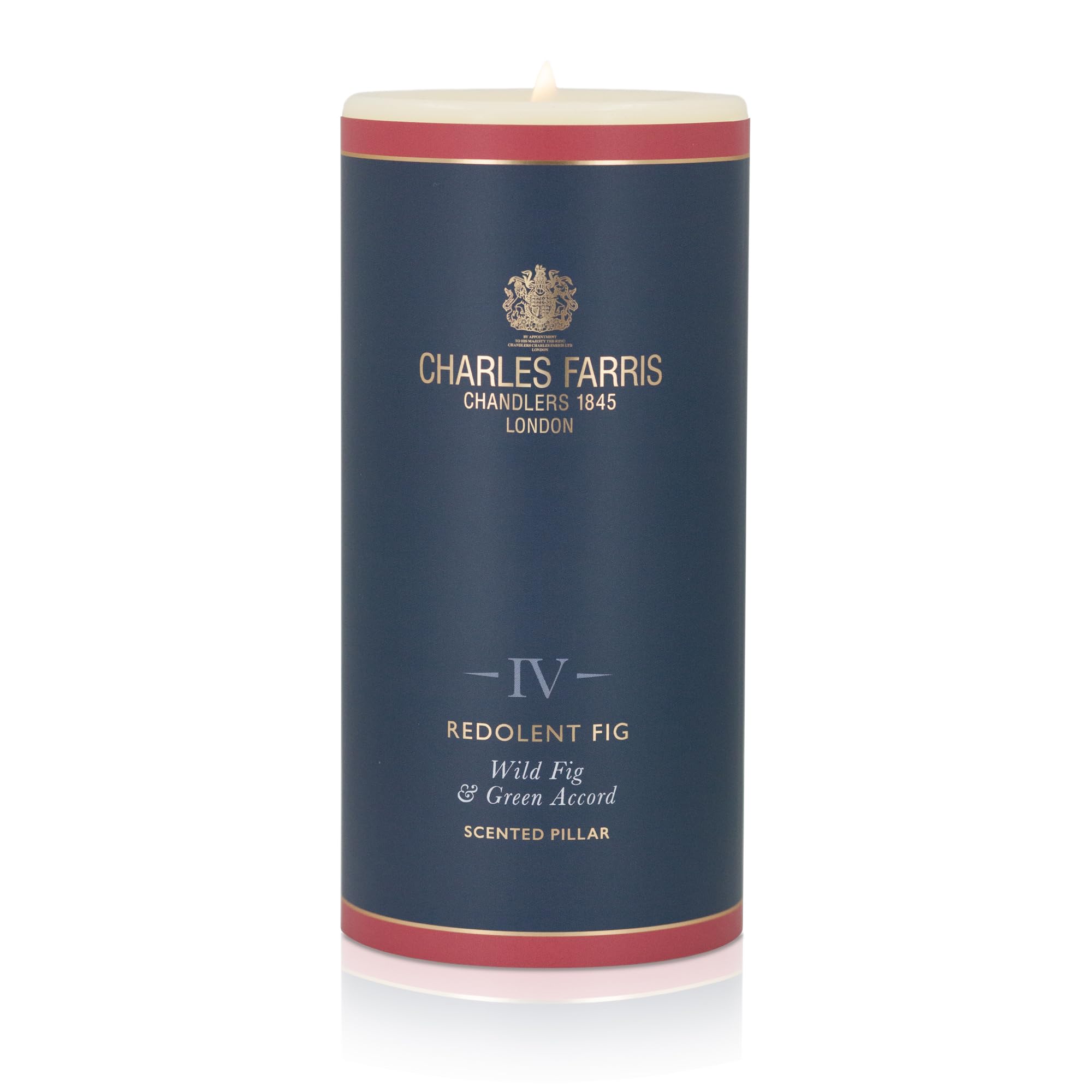 Charles Farris Redolent Fig Luxury Scented Pillar Candles - 75+ Hours Burn Time (Wild Fig & Green Accords)