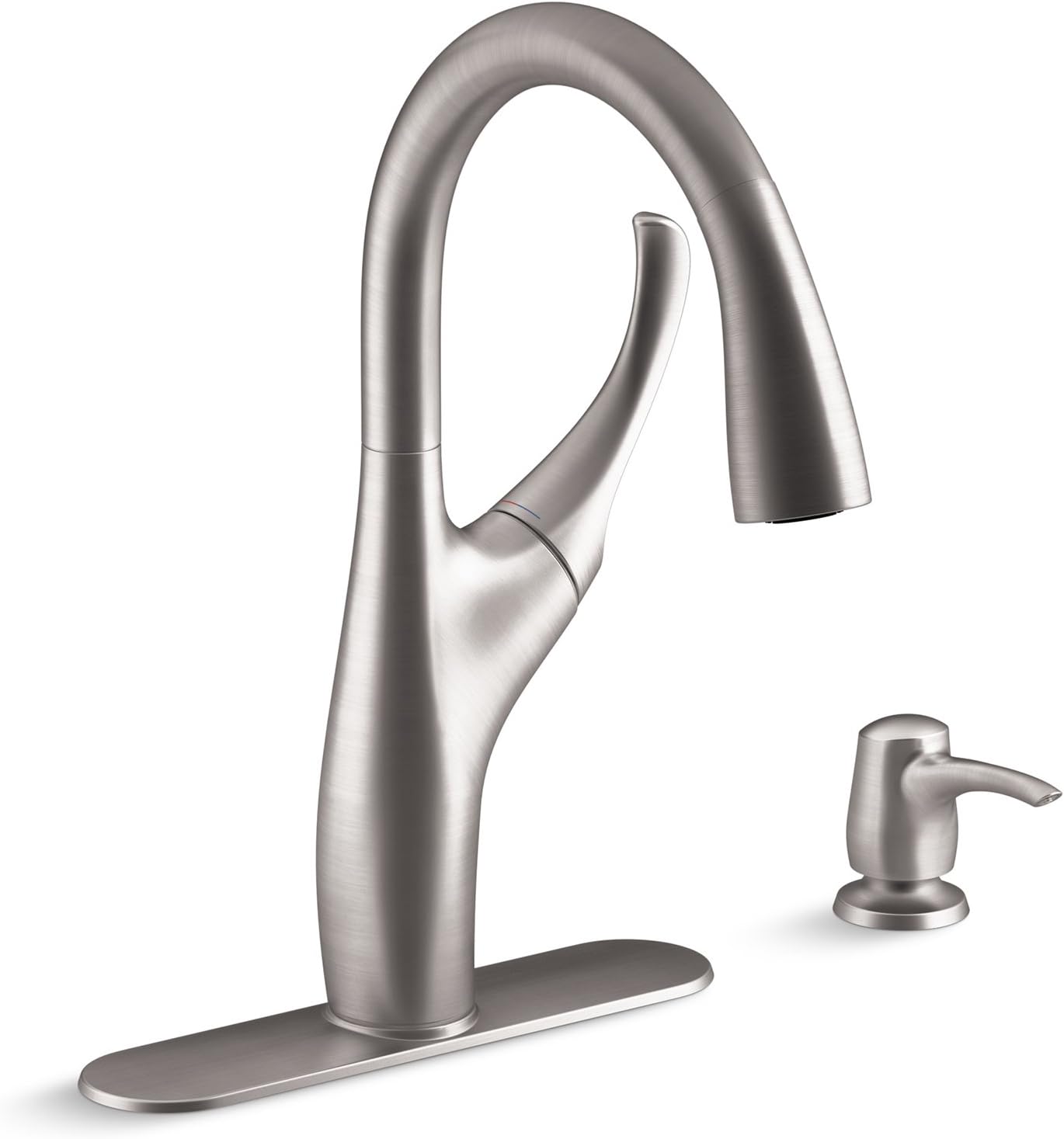 Grifo de cocina para dos fregaderos Kohler K-R72511-SD-VS Mazz, con