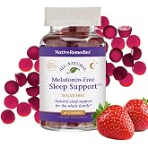 Native Remedies Melatonin-Free Sleep Support Gummies - 60 Sugar-Free Gummy | Herbal Sleep Formula with GABA, Magnesium, L-Theanine &amp; Valerian, Natural Sleep Aid, Calm &amp; Relaxation for Restful Sleep