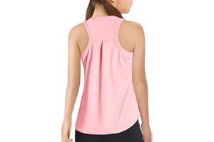 Haloumoning Girls Athletic Tank Tops Kids Racerback Sleeveless Workout Running Sports Shirts 5-14 Years