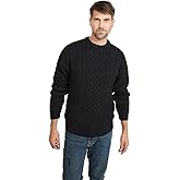 Aran Sweater in Merino Wool with Crew Neck by Aran Woollen Mills