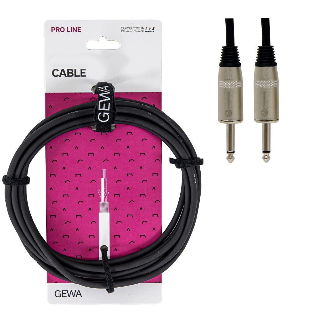 GEWA speaker cable Pro Line 1m, black, REAN plug, 6.3 mm mono jack - 6.3 mm mono jack, 190620