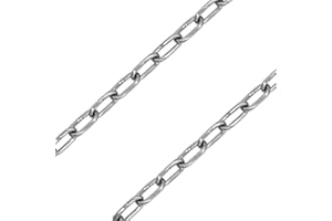 FUAXAT 2PCS 3.28FT x 1/4 Inch Chain, Marine Grade Rustproof Stainless Steel Material, Heavy Duty Hanging Chain, Safety Chains Outdoor Use, Link Chains for Home/Hanging/Camping/Pet Towing.