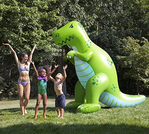 BigMouth Inc. Ginormous Inflatable Green Dinosaur Yard Summer Sprinkler, Stands Over 6 Feet Tall, Perfect for Summer Fun