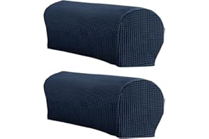 LINGXIYA Soft Stretch Plush Armrest Covers, Armchair Slipcovers for Chairs/Sofas & Recliners, Set of 2