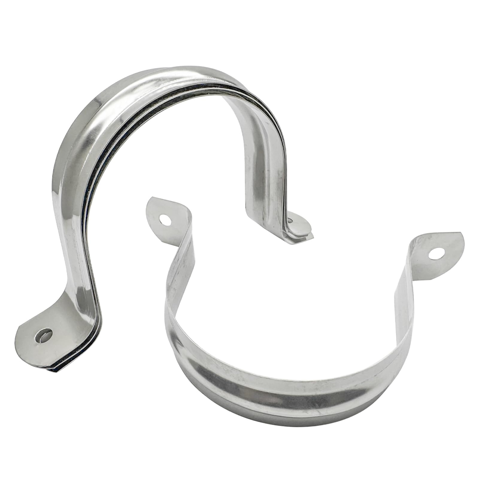 5Pcs 2.5inch Two Hole Stainless Steel U-Tube Clamp Connecting Ring Hose Clamp-Bracket Stainless Steel Tube Strap Tension Clip-Heavy Duty Rigid Pipe Strap Clamp (73mm)