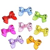 DanLingJewelry 200Pcs Random Acrylic Bow Knot Tie Beads - Colorful Transparent Bow Beads for Bracelet & Necklace Making