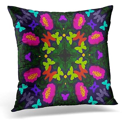 Amazon Com Throw Pillow Covers Abstract Colored Symmetrical Of