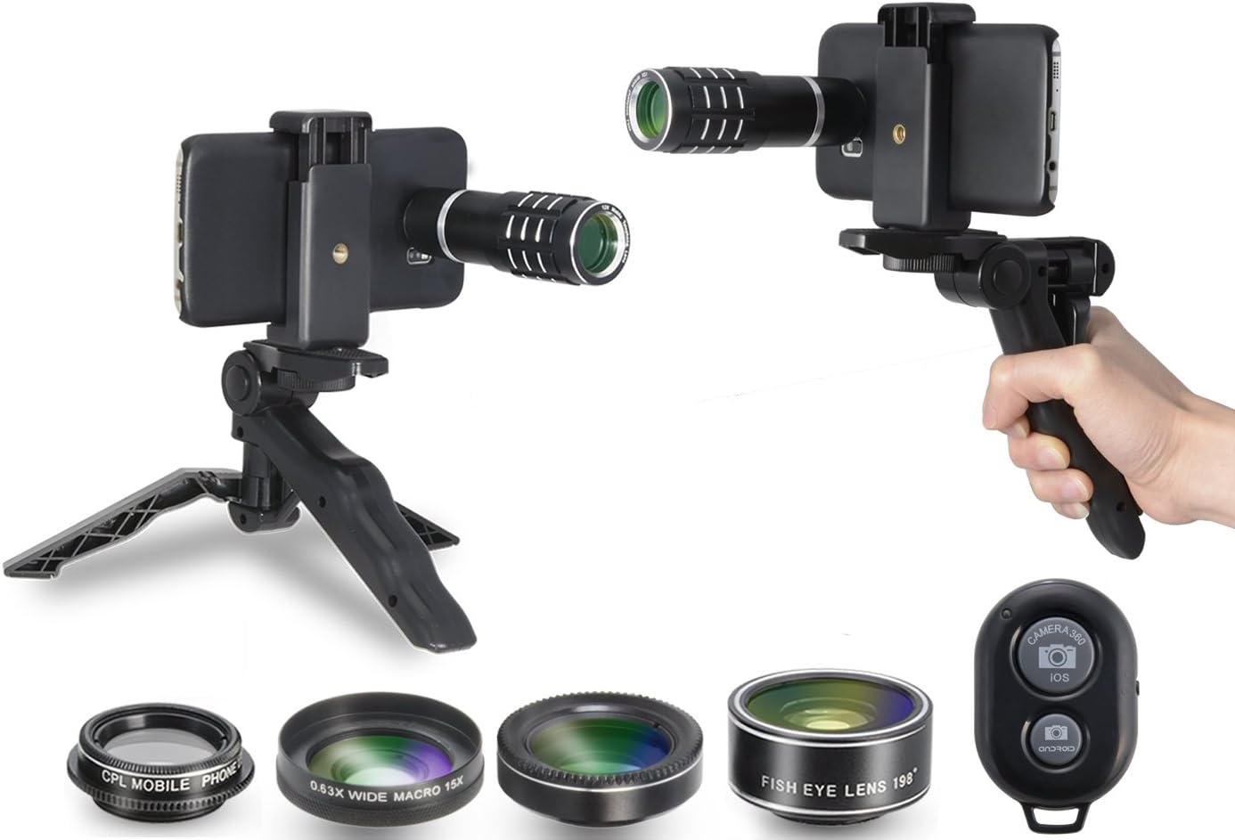 Camera Shutter Remote and Lens Kit for Samsung Galaxy S7/S7 Edge/S8/S8+ with Accessory(Samsung Galaxy S8)