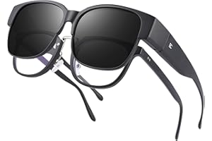 BIRCEN Polarized Fit Over Sunglasses: Wear Over Glasses Sunglasses Wrap Around Shades for Men Women UV Pretection BC2113