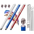 The Friendly Swede Mesh Tip Stylus Pen for Touchscreen — 3-Pack Micro-Knit Capacitive Stylus Pen for iPad & iPhone with 3 Replaceable Fiber Tips, Elastic Lanyards & Screen Cleaning Cloth