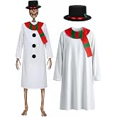 Cozypower 12 ft Skeleton Outfit Accessories Skeleton Snowman Suit and Hat Set 12ft Christmas Skeletons Costume Set for Holiday Outdoor Giant Sized Skull Decor