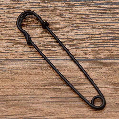 Yitaocity FF34 10Pcs 4 inch 10cm Extra Large Safety Pins Metal Heavy Duty Blanket Pins for Jewelry Crafts (Black)