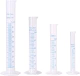 Euvoym 4pc Graduated Cylinder Set 10-100ml PP Plastic Lab Measuring Beakers view 1