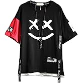 DUDHUH Men’s T-Shirts Techwear Japanese Streetwear Hip Hop Short Sleeve Shirts for Men