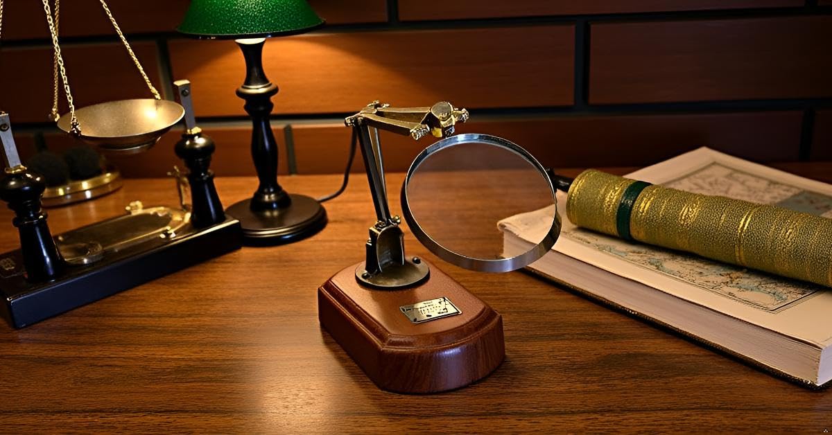 Vintage Style Desk Top Channer Magnifier Nautical Brass Magnifying Glass on Wooden Stand